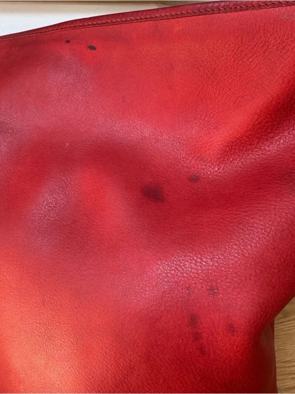 Vintage Coach Duffle Sac 9085 Red Leather Feed Sack XL Bucket Bag USA - Picture 8 of 15